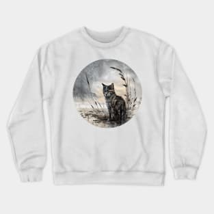 Experience the Magic of Fantasy Cat Warrior Designs Crewneck Sweatshirt